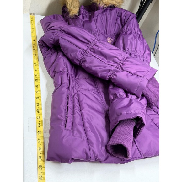 Southpole Jacket Women Medium Purple Hooded Puffer Faux Fur Winter Y2k Quilted - Picture 15 of 15